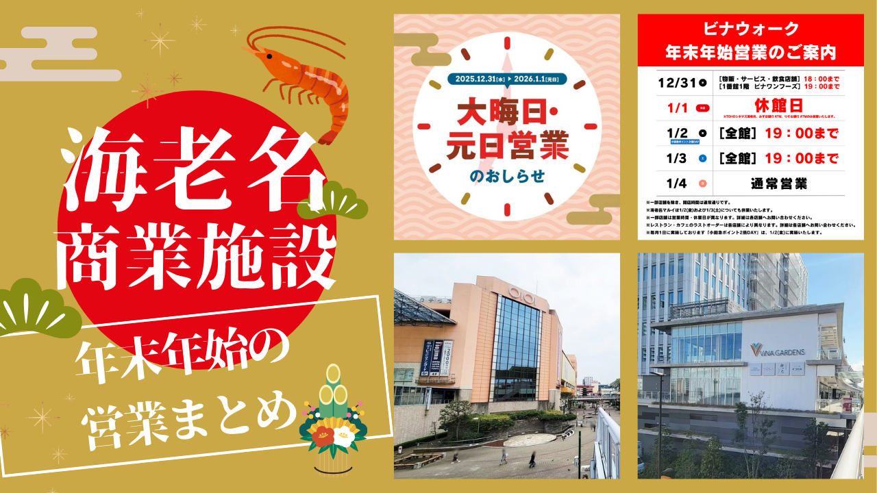 海老名　ビナウォーク　マルイ　ビナガーデンズ　商業施設　ららぽーと　年末年始