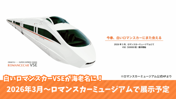 ロマンスカーミュージアム　ロマンスカー　VSE　展示　海老名