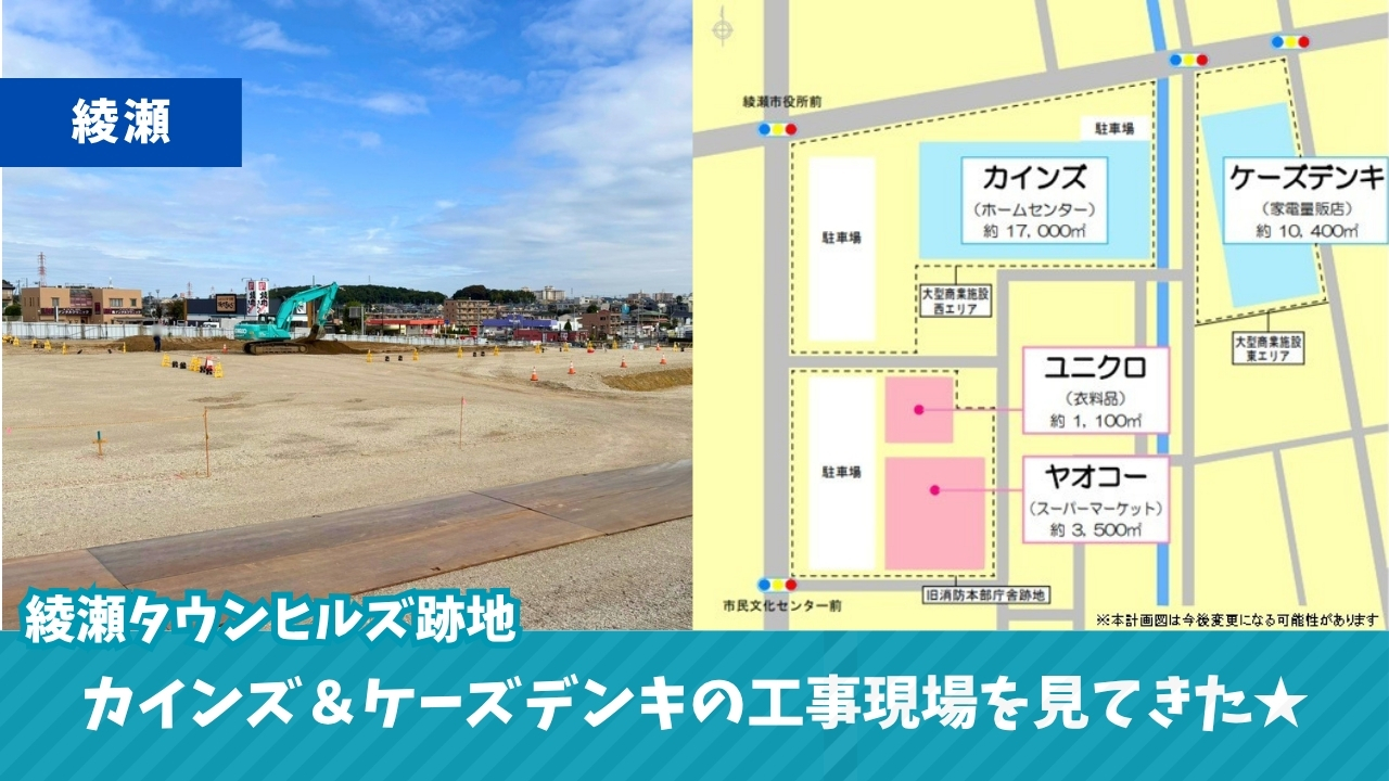 カインズ　ケーズデンキ　綾瀬　工事　開発